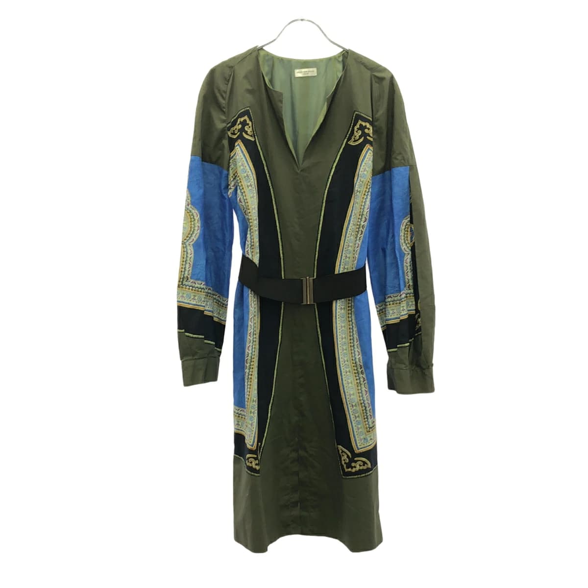 DRIES VAN NOTEN ドリスヴァンノッテン スカーフプリントベルテッドワンピース