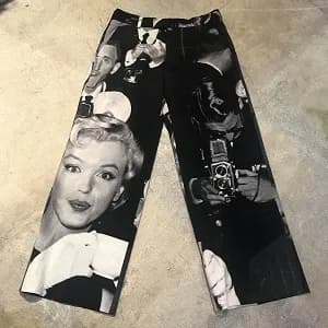 DRIES VAN NOTEN DRIES VAN NOTEN 16SS マリリン・モンロー プリントスラックスバギーパンツ