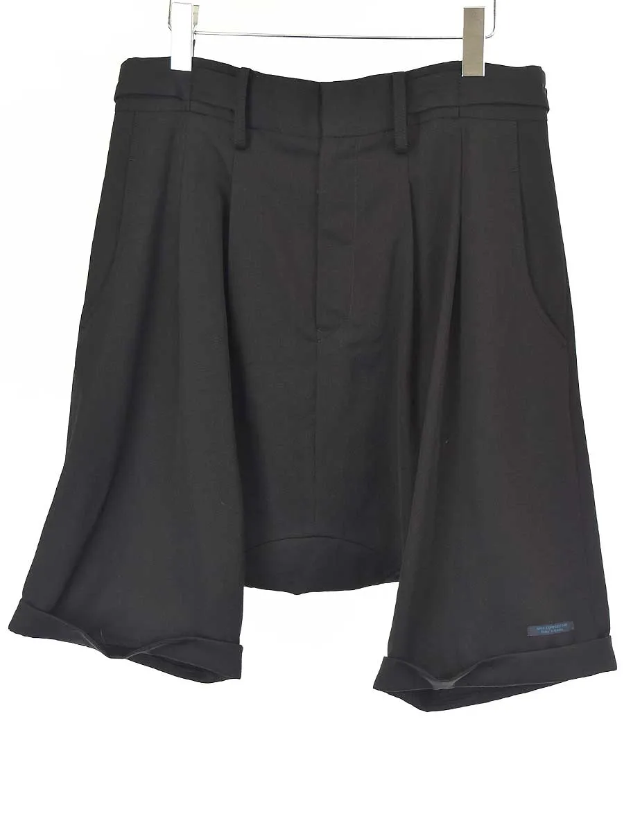 Yohji Yamamoto レギュレーション ヨウジヤマモト ウールギャバジン2タックサルエルショートパンツ