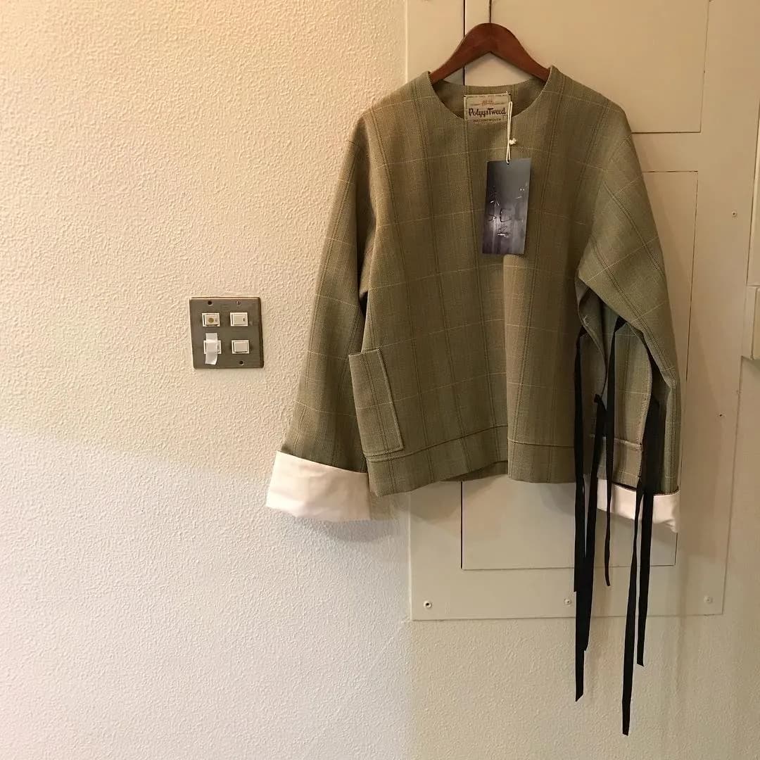 SUNSEA SUNSEA 18AW POLYYS TWEED HERRINGBONE PULL OVER