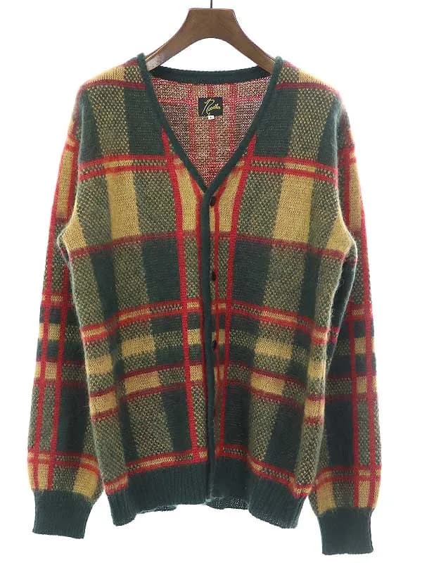 NEEDLES ニードルズ 22AW Tartan モヘアニットカーディガン