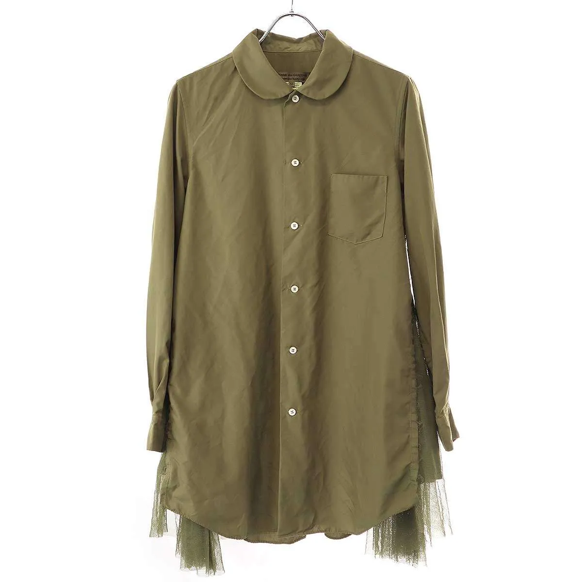 COMME des GARCONS コムデギャルソンコムデギャルソン 23AW ラウンドカラーチュールドッキングシャツブラウス RL-B008