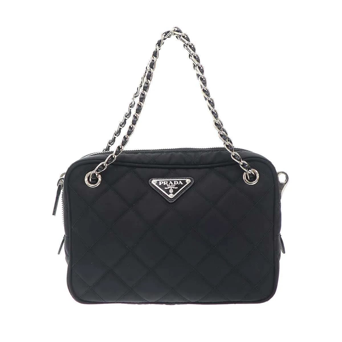 PRADA プラダ ロゴプレート キルテッド ハンドバッグ 1BH910
