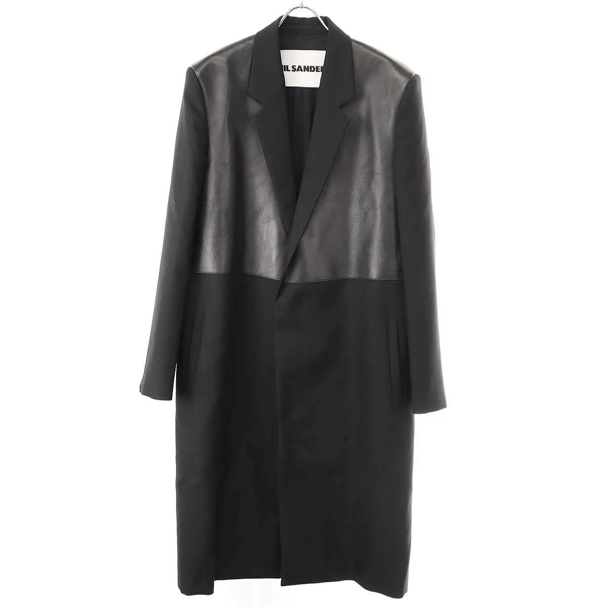 JIL SANDER ジルサンダー 22SS レザーパネルチェスターコート JSMU105201