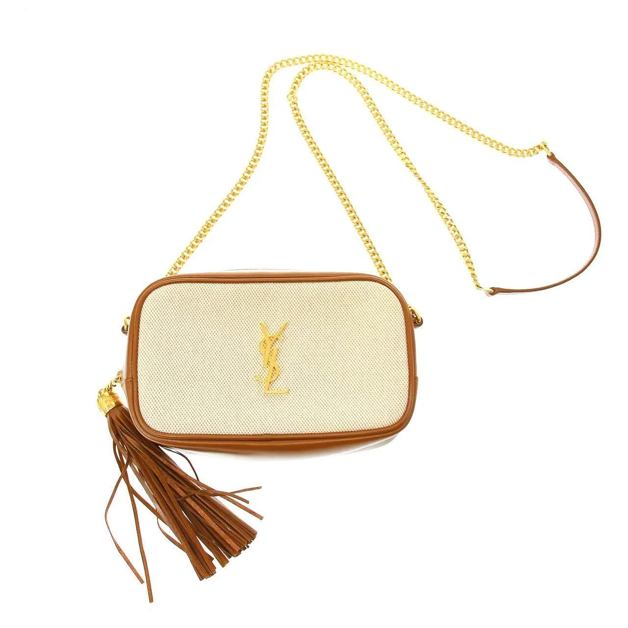SAINT LAURENT サンローラン パリ Lou Camera Bag Canvas and Leather ルー ミニショルダーバッグ MAL612563