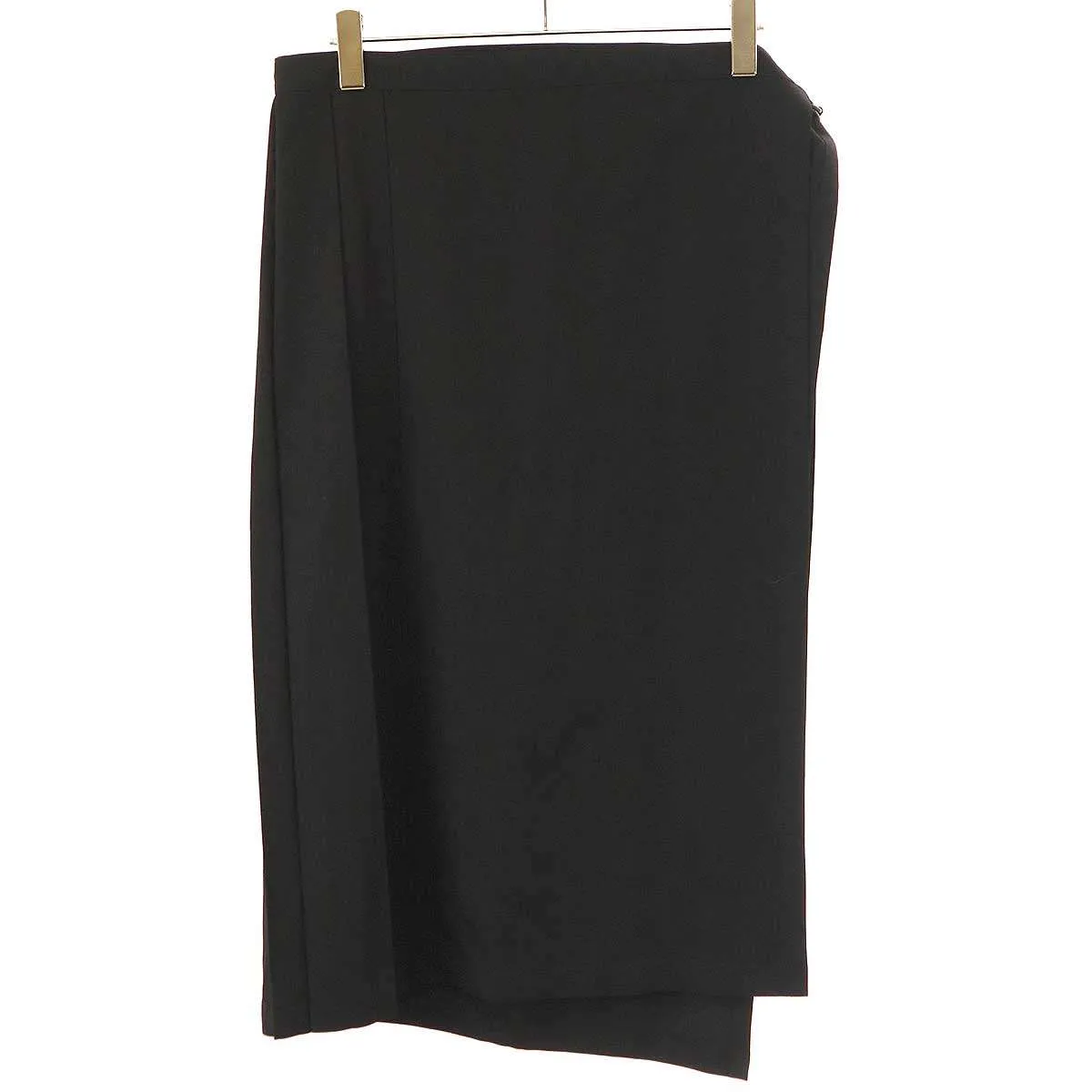 Yohji Yamamoto ヨウジヤマモト プールオム 23SS ウールギャバジンプリーツベンツラップクロススカート HZ-S07-100