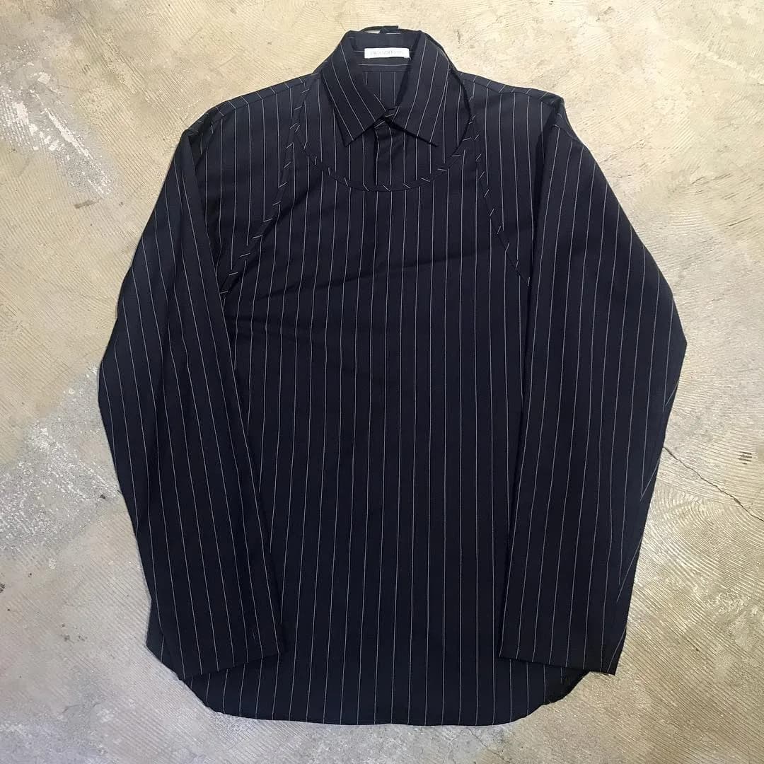 JW ANDERSON J.W. ANDERSON 15SS LOOK4 ピンストライプ柄エプロンレイヤードシャツ