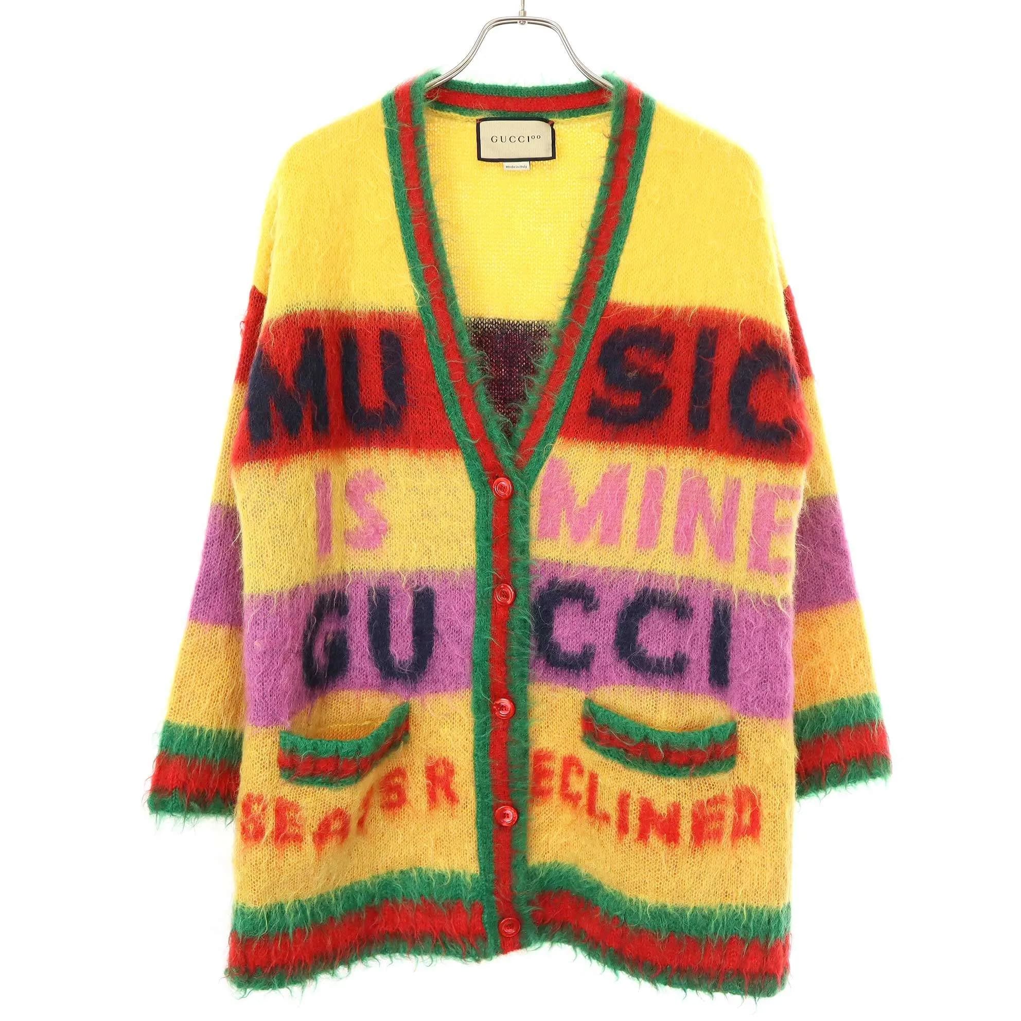 GUCCI グッチ 21AW 100周年記念 SONY MUSIC The R モヘアニットカーディガン 676847 XKB5A