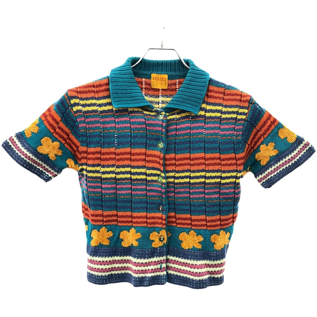 KENZO ケンゾークラブ 90's ショートスリーブフラワーニットカーディガン