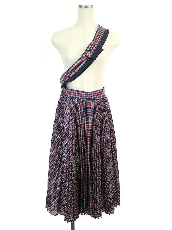 COMME des GARCONS トリコ コムデギャルソン 05SS タータンチェックワンショルダースカート