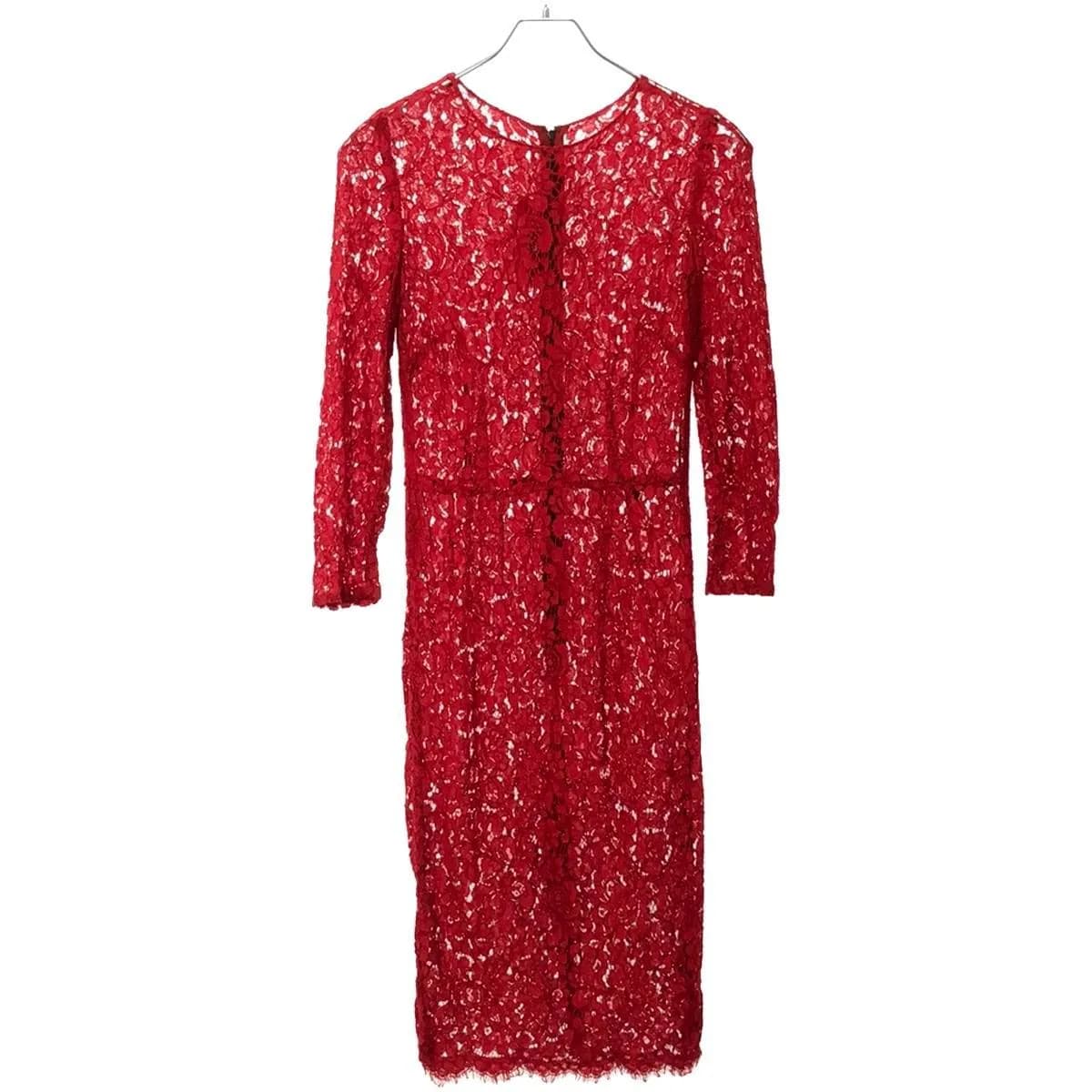 DOLCE&GABBANA ドルチェ&ガッバーナ フローラルレースドレスワンピース