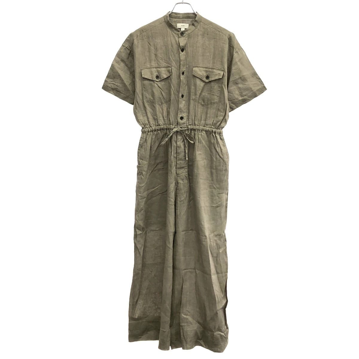 HYKE ハイク 25SS LINEN JUMPSUIT (LONG SLEEVE) リネン ジャンプスーツ 251-16235-050