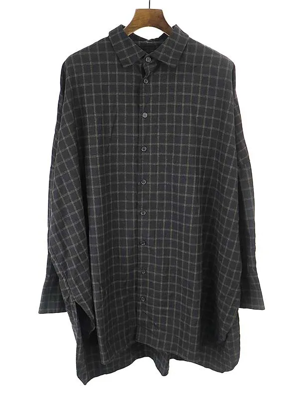 CASEY CASEY ケイシー ケイシー 18AW CHECK ODEM チェック柄オーバーサイズロングシャツ
