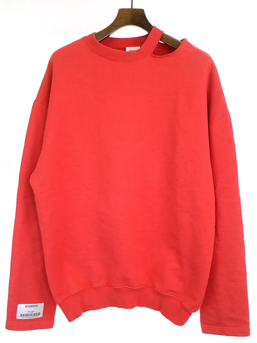 VETEMENTS ヴェトモン 18SS Damage Crewneck ダメージグルーネックスウェットトレーナー