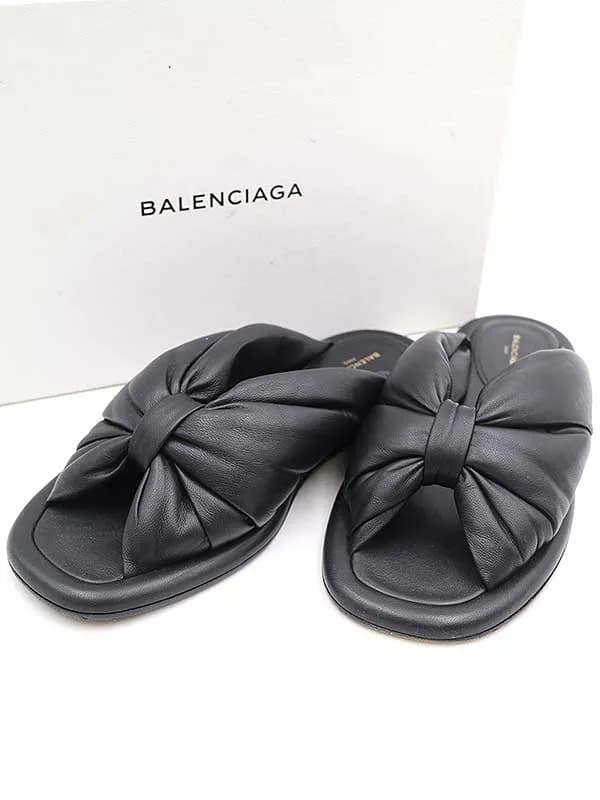 BALENCIAGA バレンシアガ リボンデザインレザーサンダル