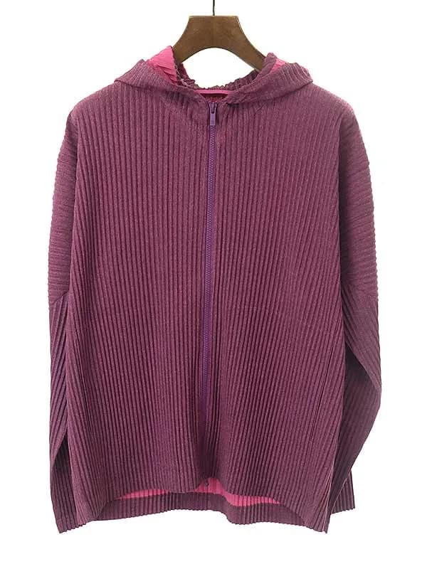 ISSEY MIYAKE オム プリッセ イッセイ ミヤケ 22AW HEATHER PLEATS ジップアッププリーツパーカー