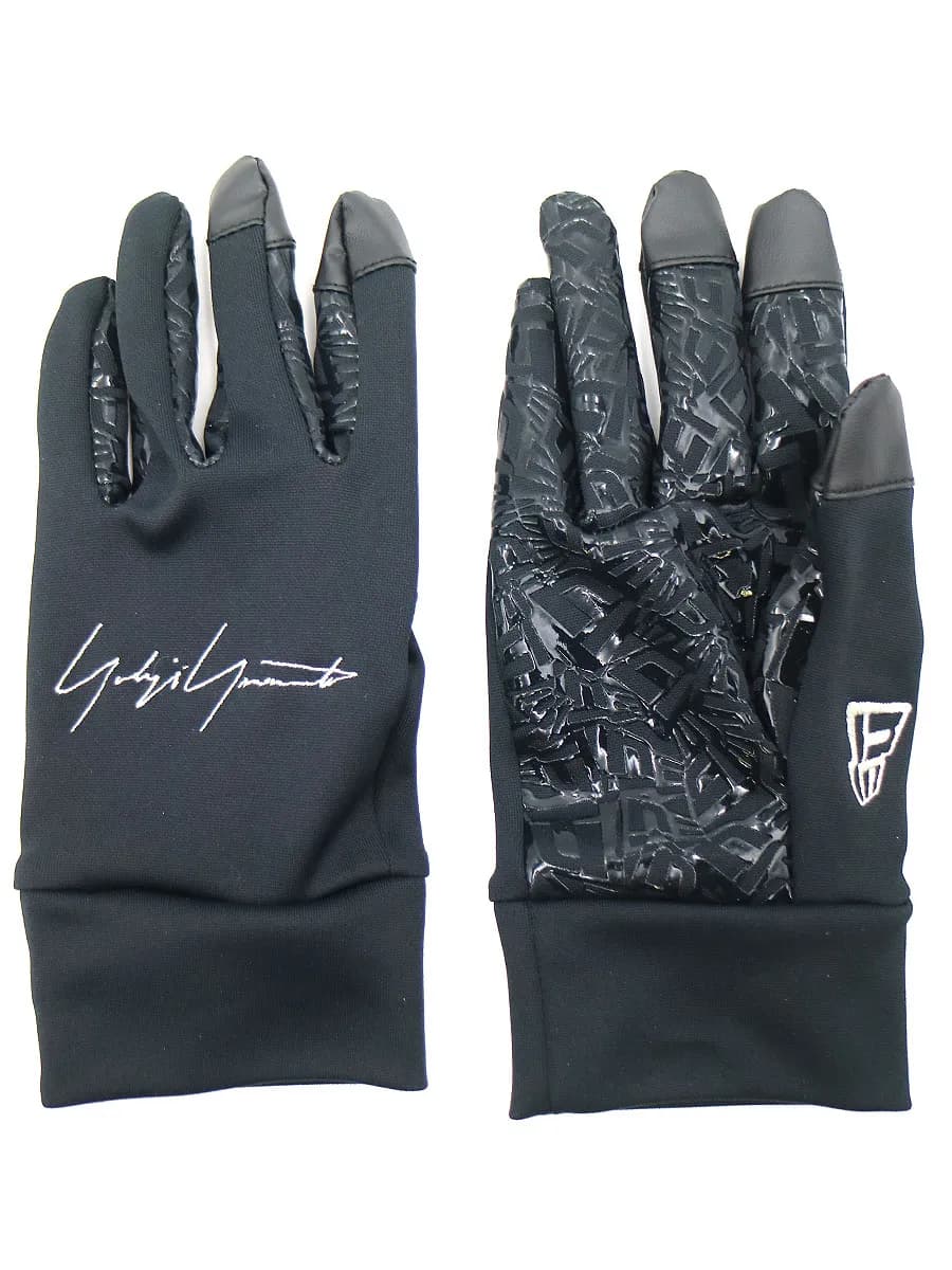 Yohji Yamamoto ヨウジヤマモト プール オム×ニューエラ 19AW シグネチャーロゴ刺繍ストレッチフリースグローブ 手袋