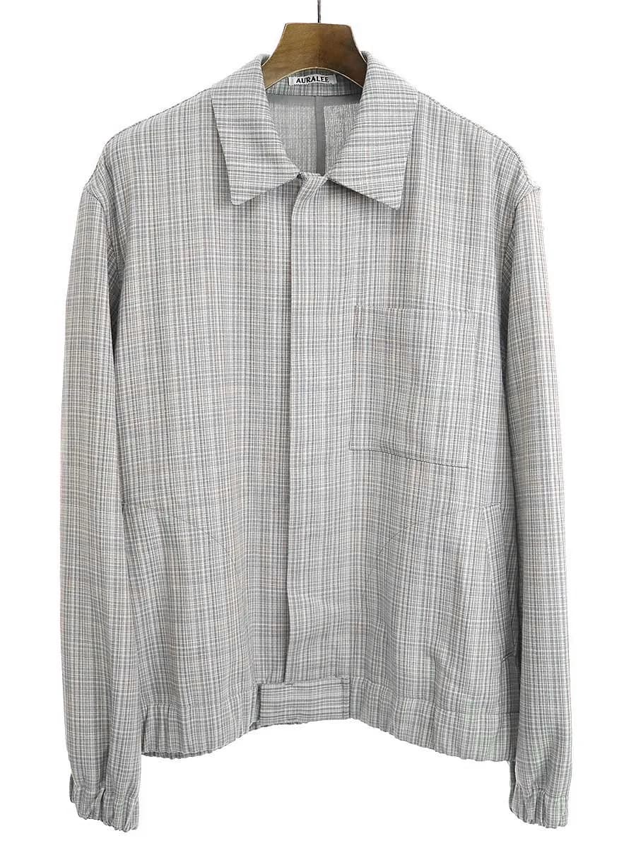 AURALEE オーラリー 20SS HARD TWIST WOOL DOUBLE FACE CHECK BLOUZON チェック柄ブルゾン
