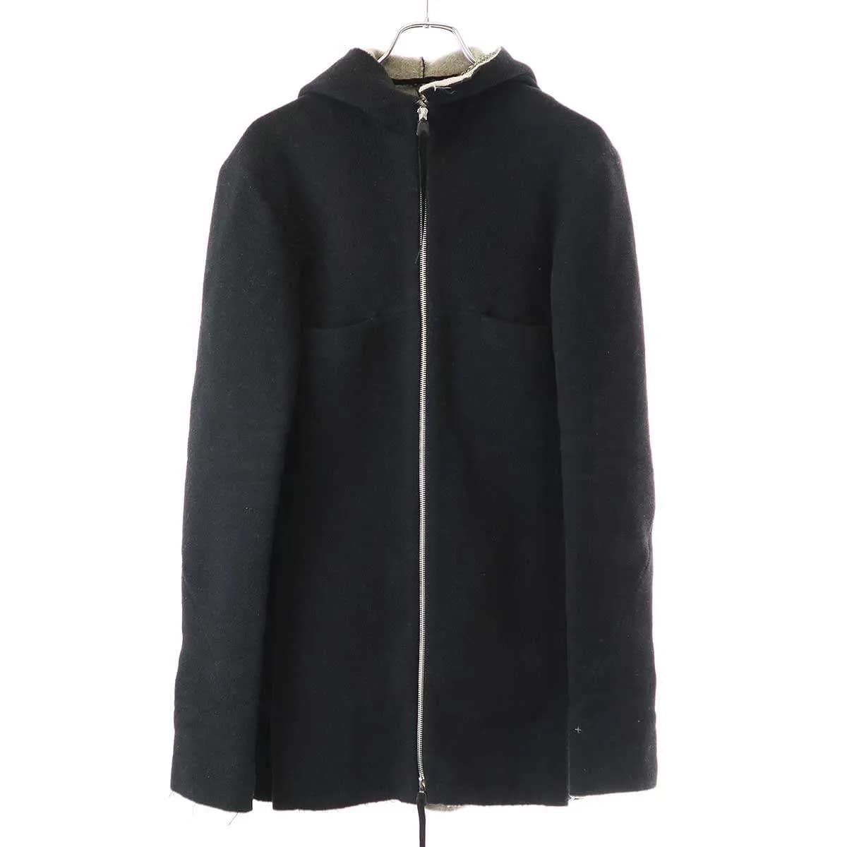 m.a+ エムエークロス 18AW Long Hooded Zipped Jacket ロングフーデッドウールジャケット