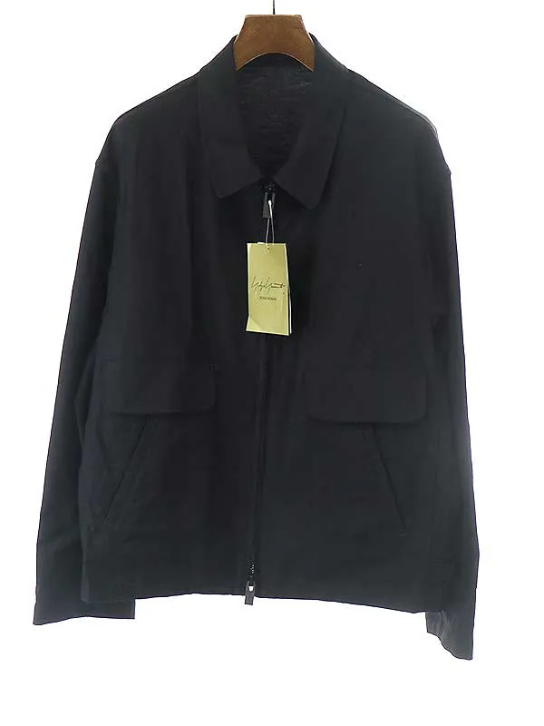 Yohji Yamamoto ヨウジヤマモト プールオム 23SS COTTON TWILL SINGLE BREASTED BIKER JACKET コットンジップジャケット