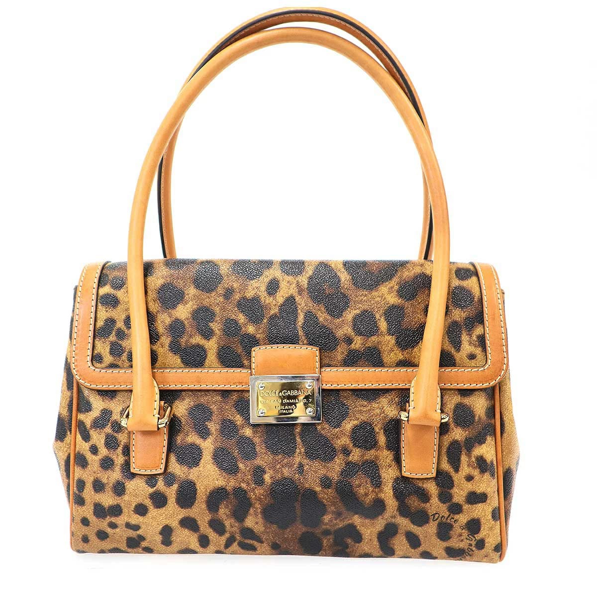 DOLCE&GABBANA ドルチェ&ガッバーナ レオパードレザーハンドバッグ