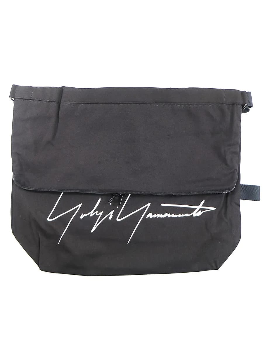 Yohji Yamamoto ヨウジヤマモト シグネチャーロゴキャンバスショルダーバッグ