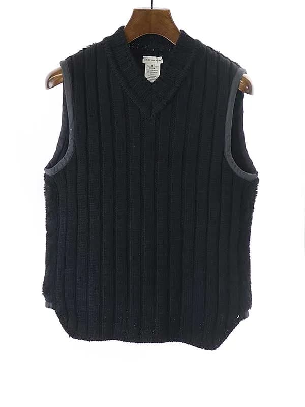 DRIES VAN NOTEN ドリスヴァンノッテン ライカ 初期 ボア切替Vネックニットベスト