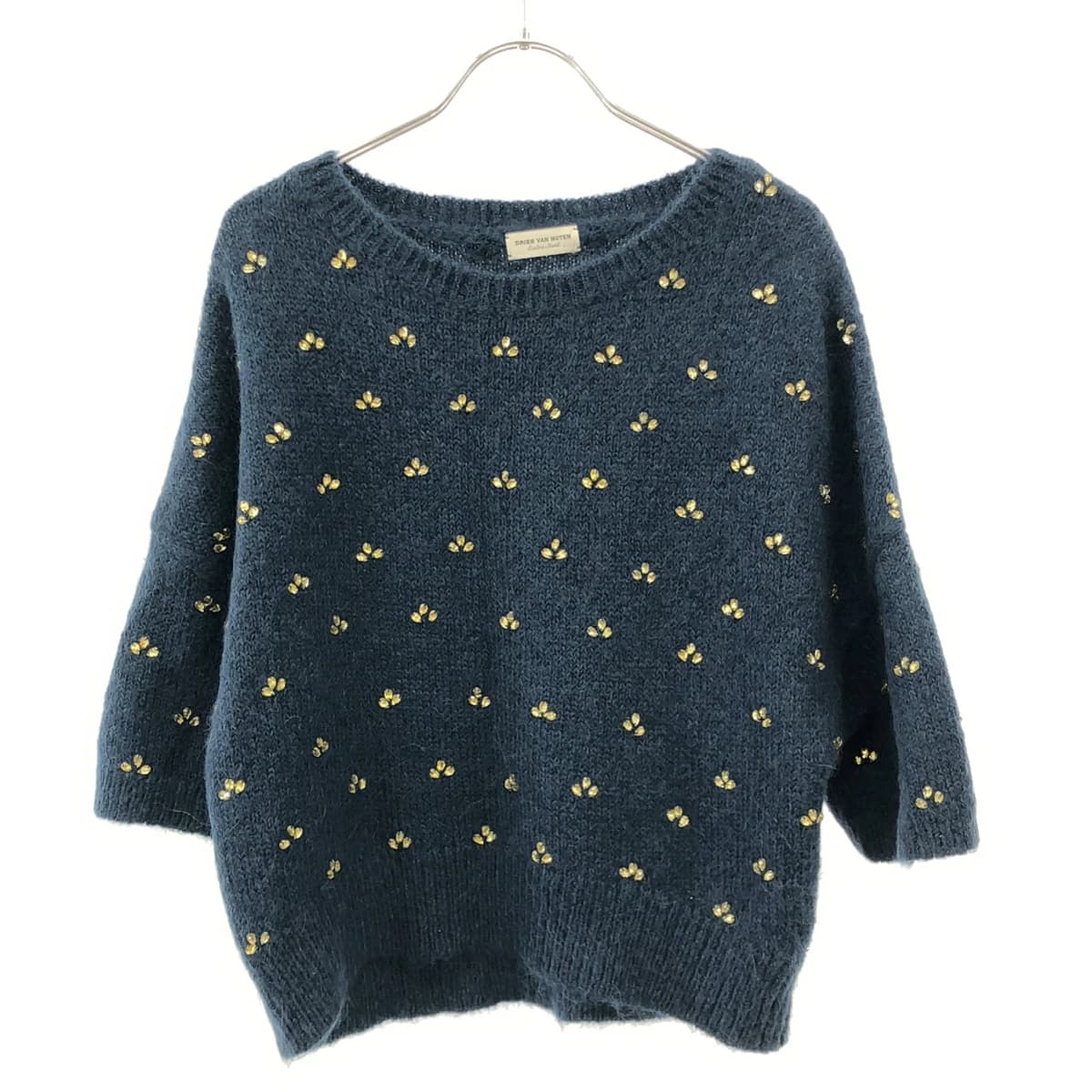 DRIES VAN NOTEN ドリスヴァンノッテン ビジューデザイン ショートスリーブニットセーター