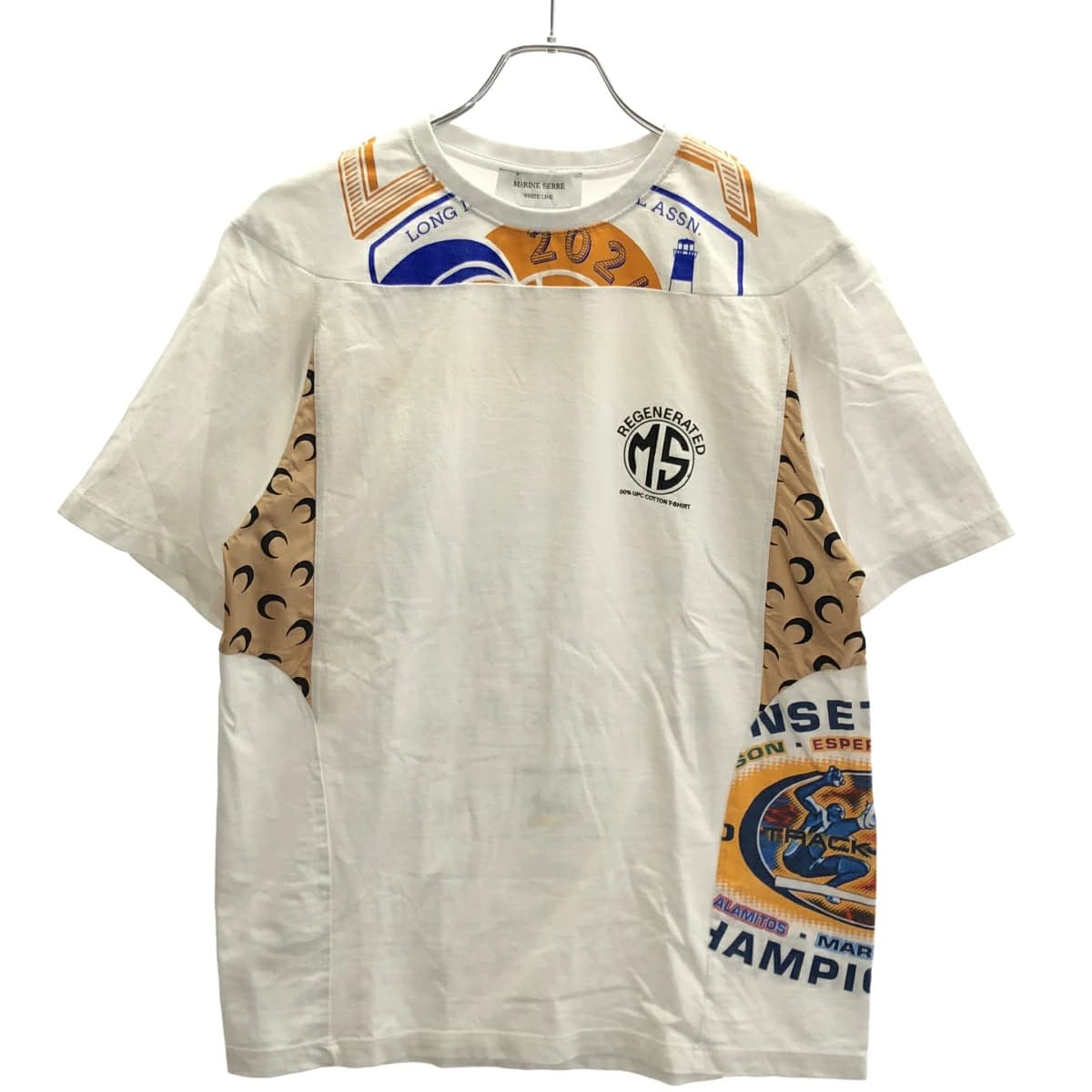MARINE SERRE マリーン セル WHITE LINE Graphic T-shirts 再構築グラフィックTシャツ