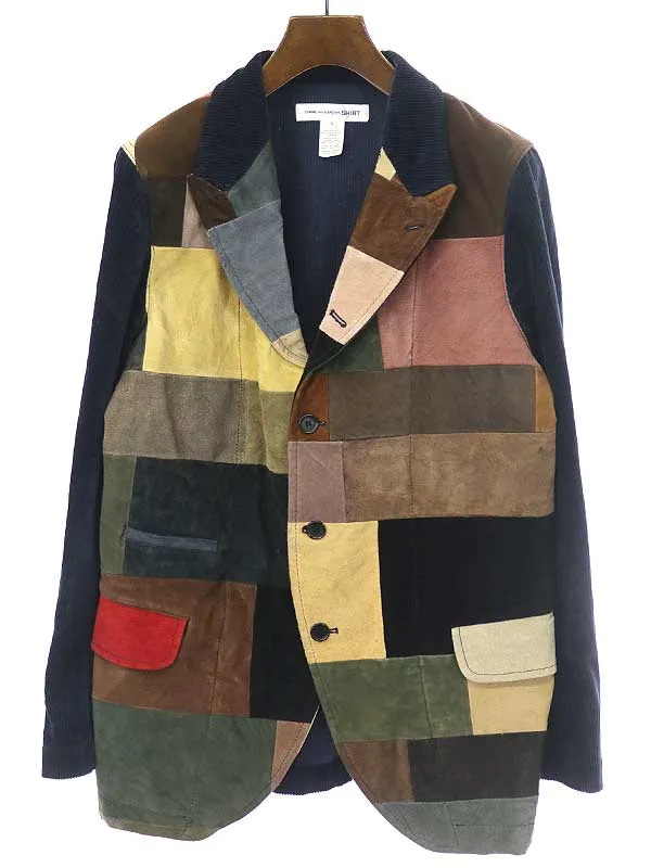 COMME des GARCONS コムデギャルソンシャツ 15AW レザーパッチワーク コーデュロイジャケット