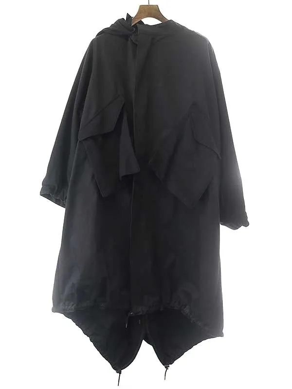 Yohji Yamamoto ヨウジヤマモト ファム 18AW フラノコンビウールナイロンモッズコート