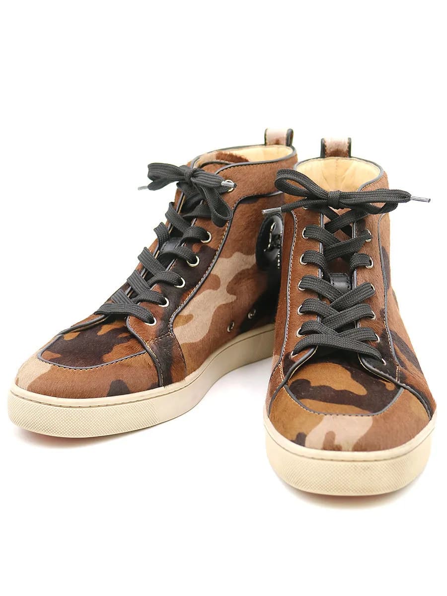 Christian Louboutin クリスチャンルブタン RANTUS FLAT カモフラハラコハイカットスニーカー
