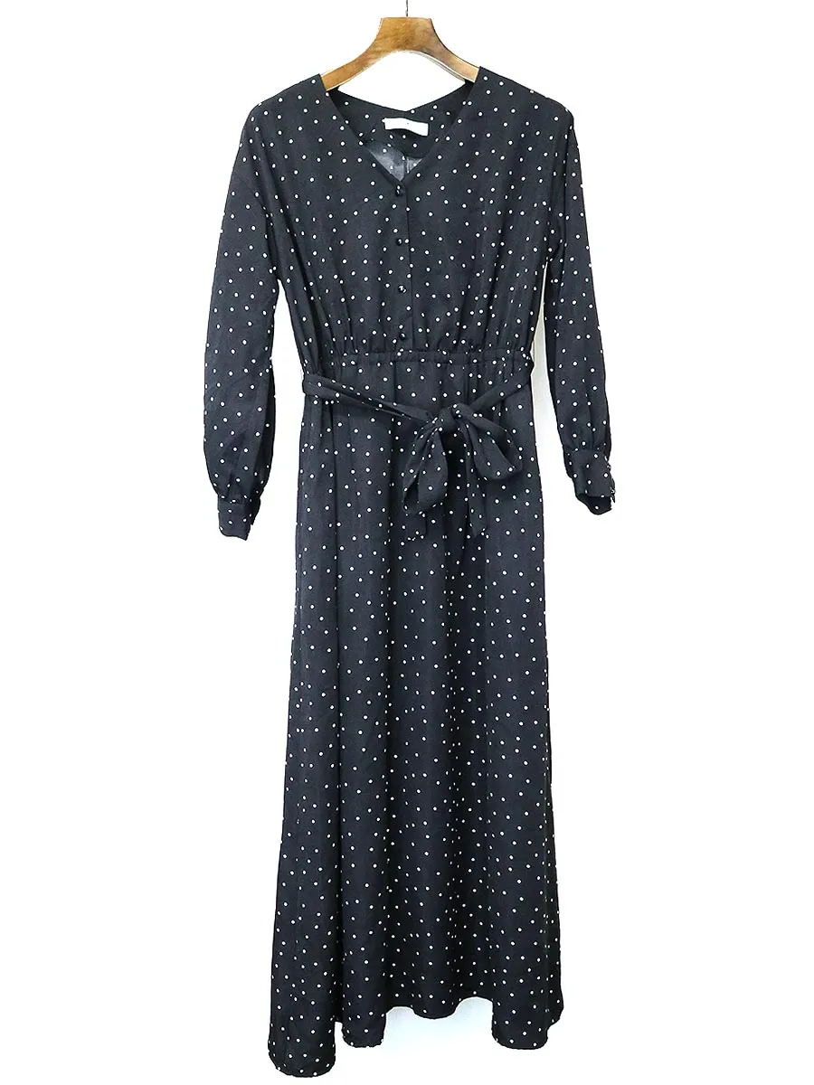 URBAN RESEARCH アーバンリサーチ サニーレーベル 18AW ドット柄Vネックマキシワンピース