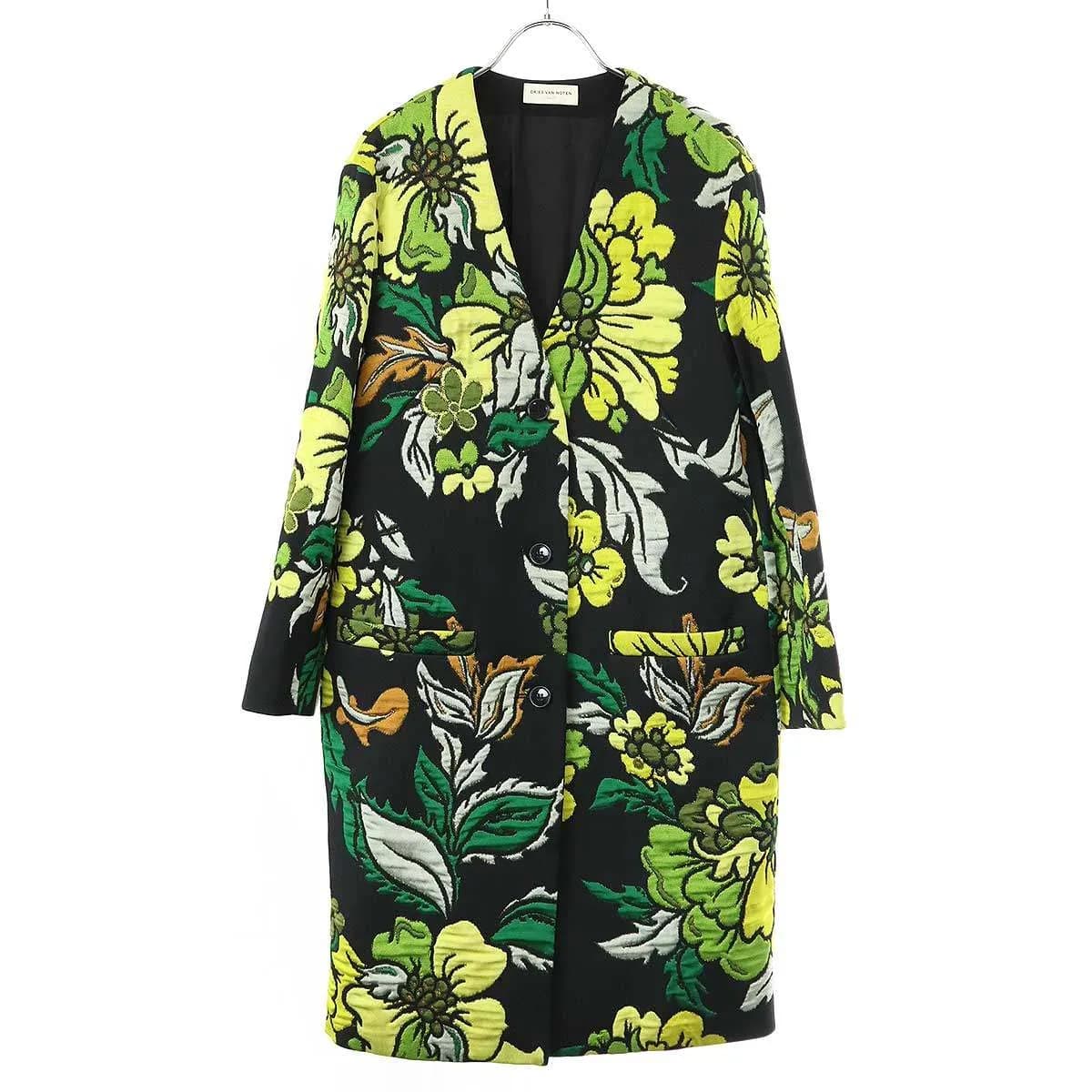 DRIES VAN NOTEN ドリスヴァンノッテン 18SS Flower Jacquard Coat フラワージャガード ロングジャケットコート