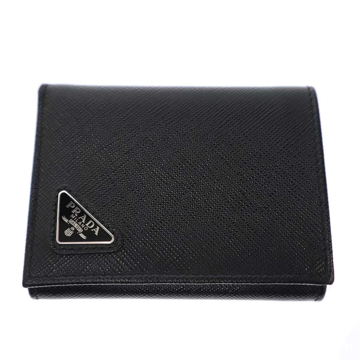 PRADA プラダ ロゴプレート サフィアーノレザー コンパクトウォレット 財布 2MH041