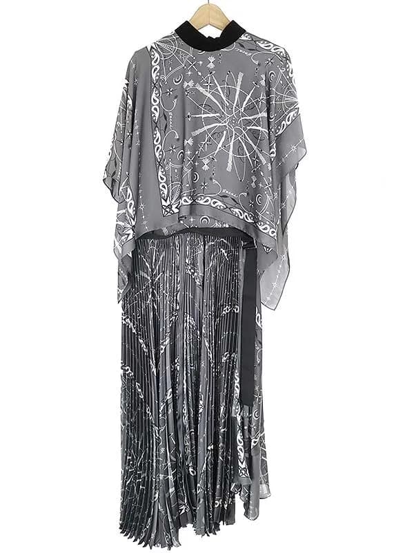 sacai サカイ 20SS タトゥープリントドレスワンピース