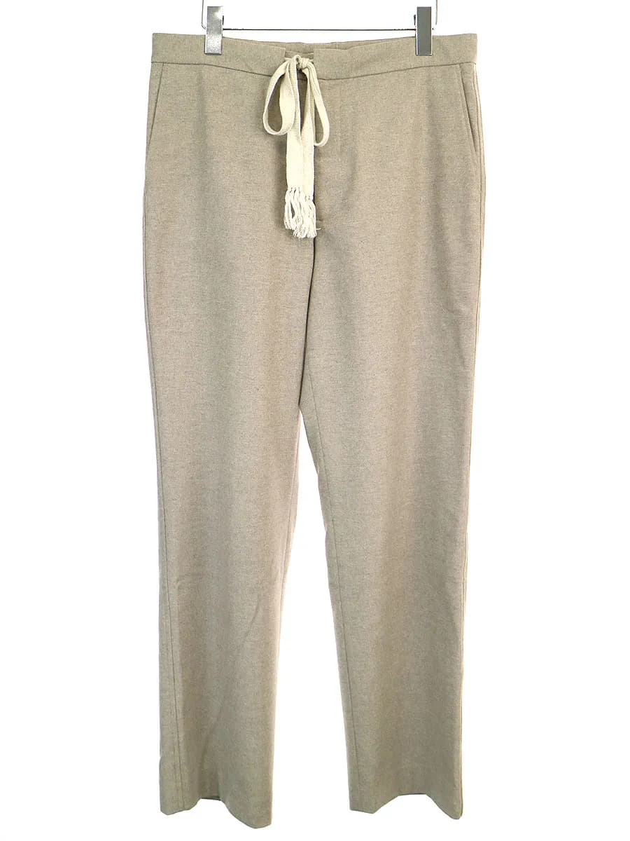 AURALEE オーラリー 20AW WOOL FULLING FLANNEL SLACKS ドローストリングウールフランネルスラックスパンツ