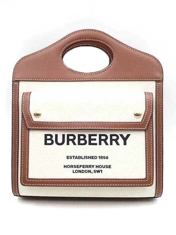 BURBERRY バーバリー 2WAYキャンバスレザーミニバッグ