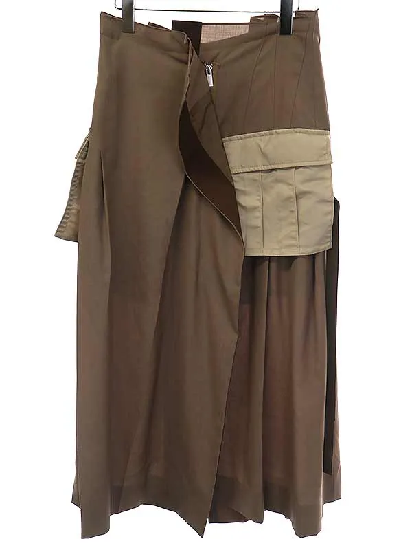sacai サカイ 22SS Suiting Mix Skirt ミックスロングスカート