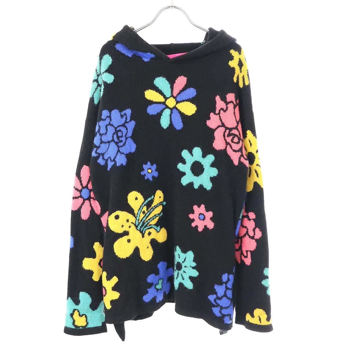 The Elder Statesman ジ エルダー ステイツマン Cashmere Flower Knit Hoodie カシミヤフラワーニットパーカー