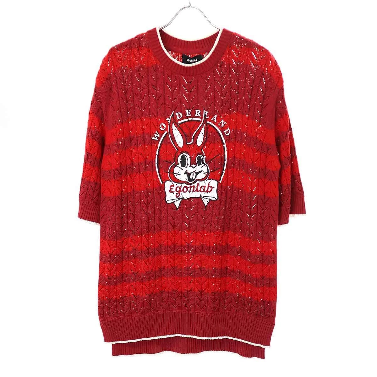 EGONlab. エゴンラボ 23SS BUNNY KNIT T-SHIRT バニーニットTシャツ