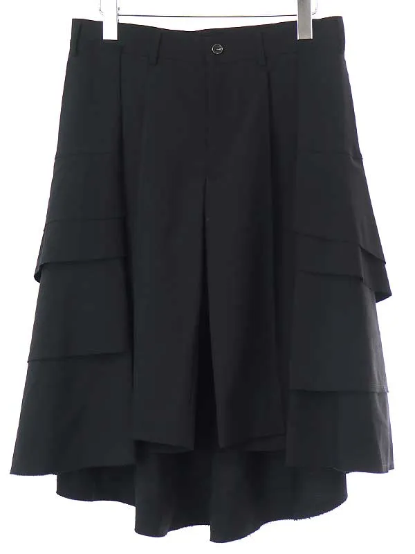 COMME des GARCONS コムデギャルソン 17SS ウールギャバジンフリルデザインパンツ