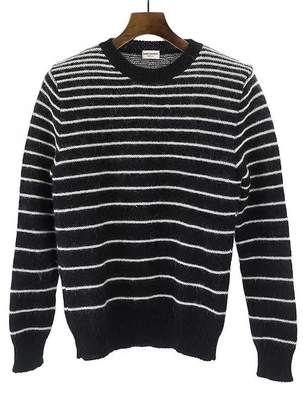SAINT LAURENT サンローラン パリ 16AW ウールボーダーニットセーター