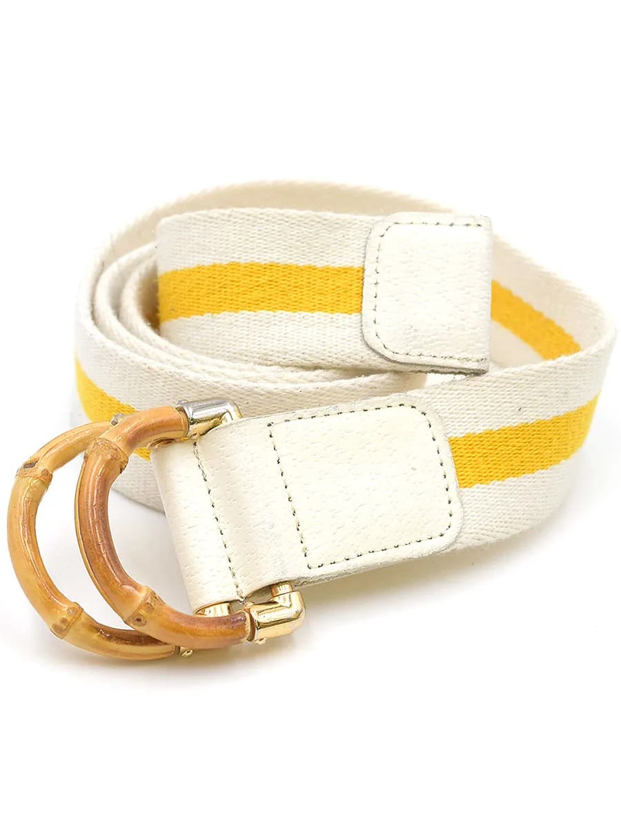 GUCCI グッチ レザーコンビキャンバスベルト