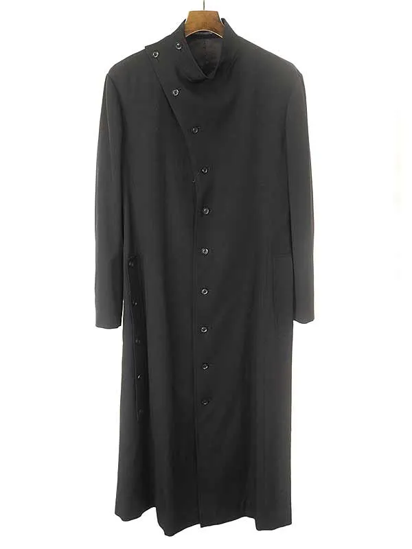 Yohji Yamamoto ヨウジヤマモト プリュスノアール 20AW スタンドカラーウールギャバジンコート