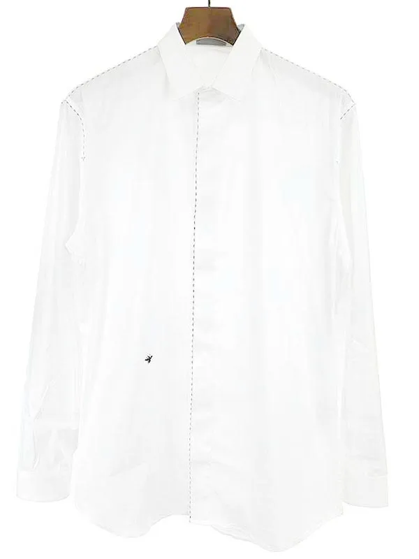 Dior HOMME ディオールオム 18SS BEE刺繍 ステッチ比翼カラーシャツ