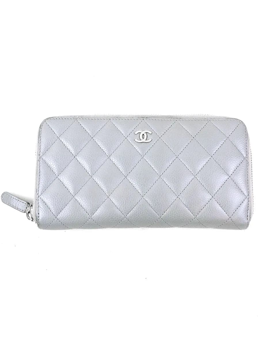 CHANEL シャネル キャビアスキン ラウンドジップロングウォレット