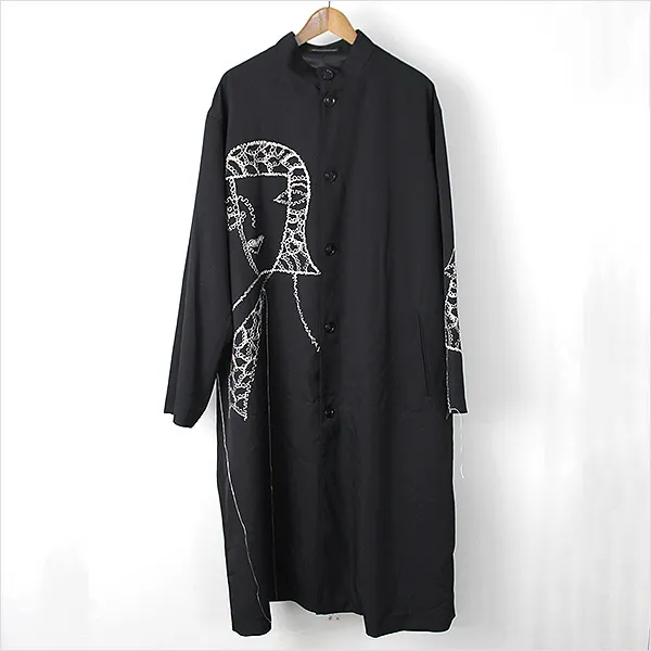 Yohji Yamamoto Yohji Yamamoto POUR HOMME 16AW LOOK13 ウールギャバジンRIE刺繍スタンドカラーコート