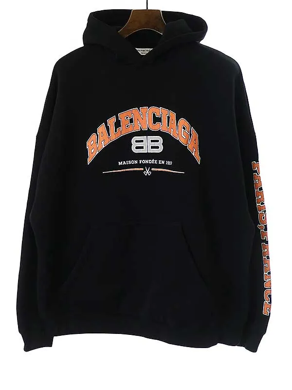 BALENCIAGA バレンシアガ 21AW ヴィンテージロゴプリント裏起毛スウェットパーカー