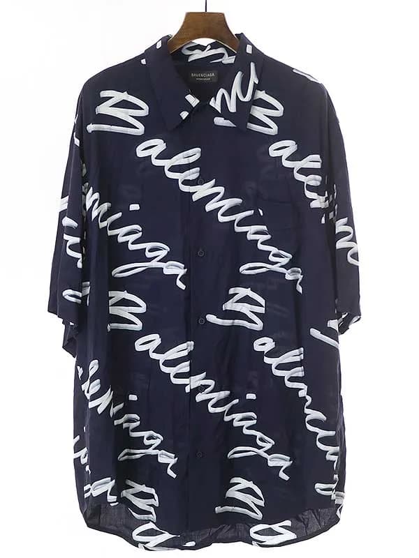 BALENCIAGA バレンシアガ 23SS HOME WEAR ロゴプリントレーヨンショートスリーブシャツ
